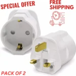 Eu European Euro Europe 2 Pin To 3 Pin UK Travel Plug Adapter socket converter