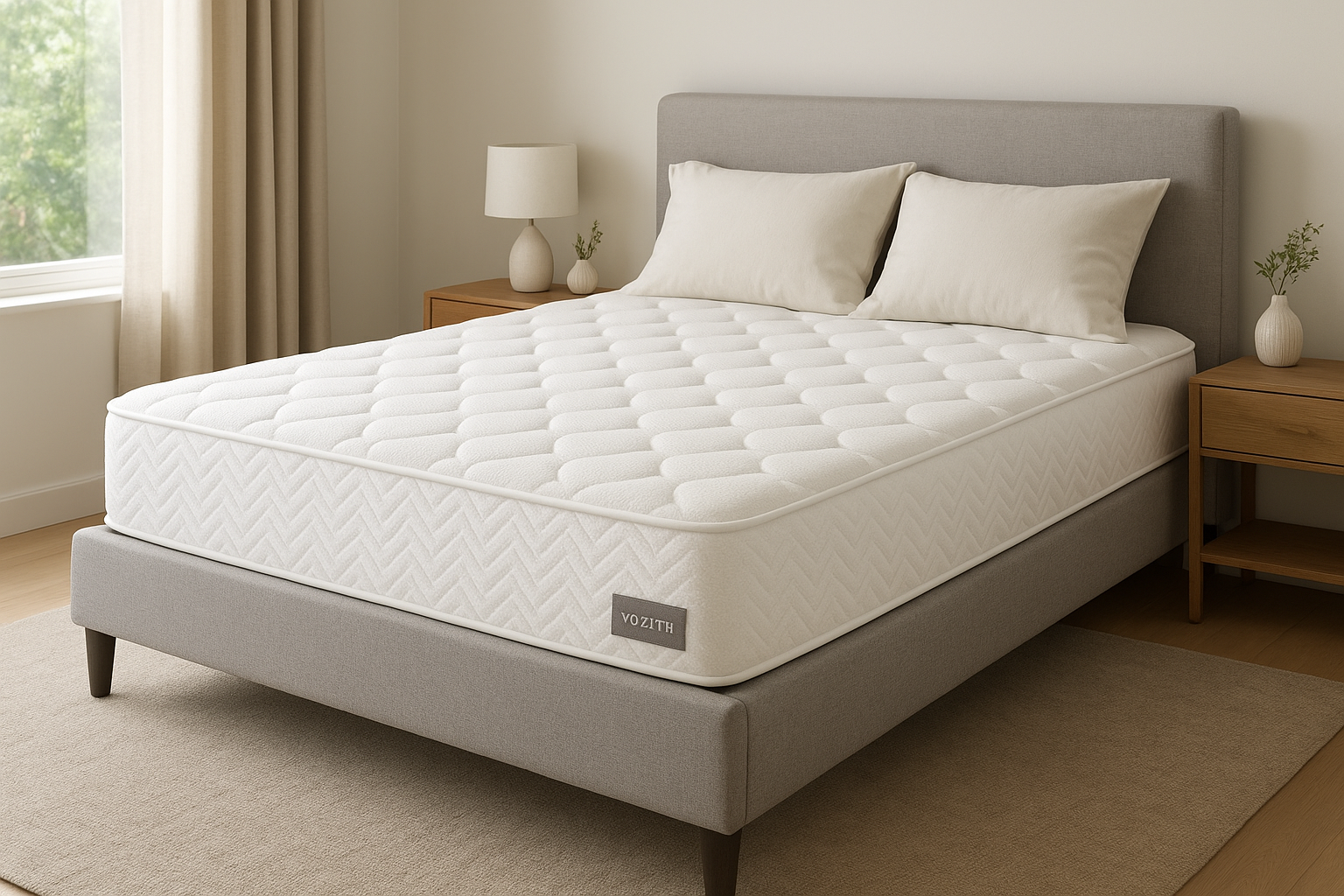 VOZZTTI Double size Maahshmallow Mattress Hybrid Spring Mattress with Memory Foam – Double size mattress | Individually Pocketed Springs, Cooling Knitted Fabric & High-Resilience Support Foam